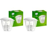 PHILIPS LAMPE MURALE CREEK PROVENANT D'UNE LANTERNE DE L'EXTERIEUR LAMPE DIFFUSIBLE, ALUMINIUM BLANC 153873116 (Lot de 2)