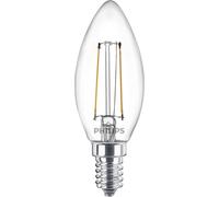 Philips LED 78205400 LED CEE E (A - G) E14 forme de flamme 2 W = 25 W blanc chaud (Ø x L) 3.5 cm x 9.7 cm 2 pc(s)
