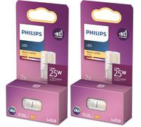 Philips LED ampoule standard, Equivalent 25W halogene, culot G9, éclairage blanc chaud 2700K, 2 pack, nouvelle génération (Lot de 2)