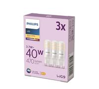 Philips LED ampoule standard, Equivalent 40W halogene, culot G9, éclairage blanc chaud 2700K, 3-pack, nouvelle génération