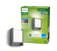 Philips LED Arbour UltraEfficient Applique murale 3,8W 2700K Anthracite HV avec détecteur de mouvement, lot de deux