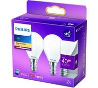 PHILIPS LED Classic 40W Sphérique E14 Blanc Chaud Dépolie Non Dimmable Lot de 2 Neutre G