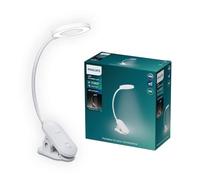 Philips Lampe LED Forys Clip DSK206 - 5 W, 4000 K, intensité variable, rechargeable, blanc