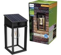 Philips Applique solaire murale Geri – LED Ultra Efficient, détecteur de mouvement, 2700K, Noir