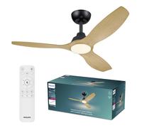 Ventilateur de plafond Philips Olas 132 cm LED intégrée télécommande 6 vitesses réversible Noir