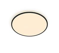 Philips LED, Plafonnier rond à intensité réglable Ozziet, 2700K, Noir | Éclairage plafond à 3 intensités 10% 40% 1000%, LED Blanche chaude, Technologie EyeComfort, Mémorise le dernier réglage, 22W