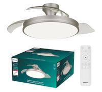 Philips LED, Plafonnier Ventilateur Rétractable Atlas, 106 cm, Blanc | Éclairage LED Intégré, 4500lm, Spectre Blanc 3000-6500K, Avec Télécommande, Ventilateur 3 Pales, 6 Vitesses, Flux 170 m³/min