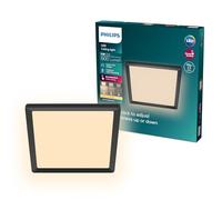 Philips LED SceneSwitch plafonnier (15 W), rectangulaire (40x40 cm), avec lumière blanc chaud, dimmable, noir