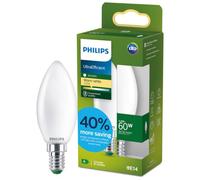 Philips LED UltraEfficient Ampoule Dépolie B35 Bougie, Petit Culot Edison E14, Classe Énergétique A, 806 lm, Équivalent 60W, Blanc Chaud (2700K), EyeComfort, 50 000 Heures, 1 Pack