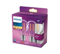 Philips LEDclassic Pack de 2 ampoules A60 E27, 2700 K, 4,3 W, 8718699777593, A60
