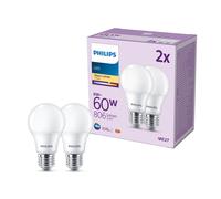 Philips LEDclassic Pack de 2 ampoules A60 E27, 2700 K, 8 W, 8719514452428, A60