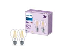 Philips LEDclassic Pack de 2 ampoules A60 E27, 4000 K, 7 W, 8719514450912, A60
