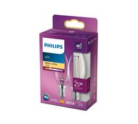 Philips LEDclassic Pack de 2 ampoules B35 E14, 2700 K, 2 W, 8718699782054, B35