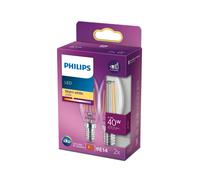 Philips LEDclassic Pack de 2 ampoules B35 E14, 2700 K, 4,3 W, 8718699777616, B35