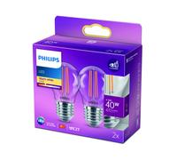 Philips LEDclassic Pack de 2 ampoules D45 E27, 2700 K, 4,3 W, 8718699763893, D45