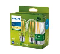 Philips LEDclassic Pack de 2 ampoules ultra performantes E27, 2700 K, 4 W, 8720169275058, A60
