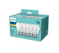 Philips LEDclassic Pack de 6 ampoules A60 E27, 2700 K, 6 W, 8718699774356, A60