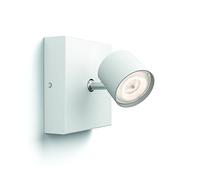 Philips Projecteur LED Star WarmGlow – 1 source lumineuse ronde à intensité variable – Blanc
