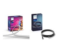 Philips Lightstrip Hue Play Gradient pour TV 65 pouces, synchronisation de la lumière avec l'écran, fonctionne avec Alexa, Google Assistant et Apple Homekit & Hue Play Câble d'extension 5m
