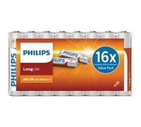 Philips Piles alcalines AAA LongLife RO3 Micro 1,5 V - Paquet de 16