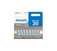 Philips LOT DE 20 PILES ALCALINES AAA 1,5V (LR03)