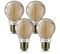 Philips Lot de 4 ampoules LED E27 à intensité variable Doré vintage 7,5 W équivalent de 48 W 2000 K