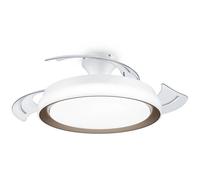 Philips Lumière LED et ventilateur de plafond rétractable blanc/or avec pales transparentes