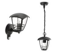 Philips luminaire extérieur applique murale montante avec détection Creek noir & Philips luminaire extérieur suspension Creek noir