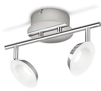 Philips Mackinaw Plafonnier LED orientable pour plafond et mur 2 points de lumière LED intégré Couleur aluminium