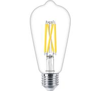 PHILIPS MAS VLE LEDBulb DT5.9-60W E27 927ST64CLG 806lm 2200-2700K transparent FIL ST64 DimTone - Lampes LED socle E27