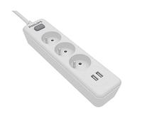 Philips Multiprise 3 Prises - SPN3032WA/19-230 V - Blanc - avec USB
