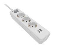 Philips Multiprise 3 Voies - SPN3032WA/10-230 V - Blanc - avec Ports USB