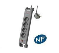 Philips - Multiprise parasurtenseur - 4 prises +Type-C +2xUSB-A - 2m