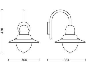 Philips myGarden 0165252PN Applique murale, 1 flamme, E27, anthracite