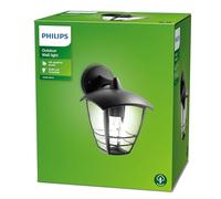 Philips MyGarden, Applique Murale Descendante Extérieure Creek, Noir | Applique Murale, Ampoule E27 non incluse, IP44 Résiste aux projections d'eau, Design Vintage, Installation Facile