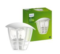 PHILIPS MyGarden, Demi Applique Murale Extérieure Cr lanc | Applique Murale, Ampoule E27 non incluse, IP44 Résiste aux projections d'eau, Design Vintage, Installation Facile