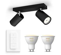 Philips Myliving Kosipo Spot lumineux encastrable - Noir - 2 points lumineux - Incl. Philips Hue White Ambiance GU10 & Variateur