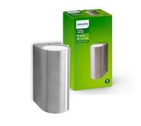 Philips Nightingale Applique Murale Extérieure, IP44 Résiste aux Intempéries, Durable, Aluminium, Ampoule E27 Vendue Séparément