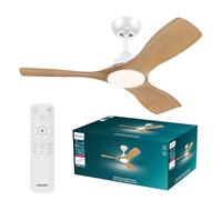 Philips Plafonnier Olas avec ventilateur, 30 W (ventilateur) + 24 W (éclairage), Ventilateur domestique à hélice, Blanc, Plafonnier, Métal, IP20, I