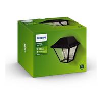 PHILIPS Outdoor, Applique Murale Extérieure Alpenglow, Aluminium Noir | Éclairage Extérieur au Design Vintage, Ampoule Remplaçable E27 Non Incluse, Style Lanterne, IP44 Résiste aux intempéries