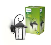 PHILIPS Outdoor, Applique Murale Extérieure Buzzard, Noir | Applique Murale, Ampoule E27 non incluse, IP44 Résiste aux projections d'eau, Design Lanterne, Aluminium Mat