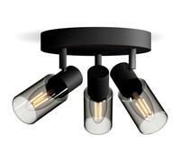 Philips Palms Spot 3 têtes sur platine ronde, E14 non inclus, Noir, IP20