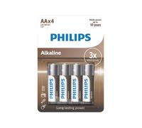 Philips Lot de 4 Piles Alcalines AA LR06 - Argenté