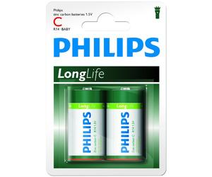 Philips Pile R14 C - 2 Pièces - Longlife