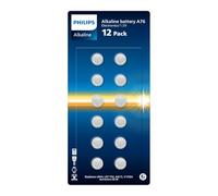 Philips Piles Alcalines A76 1V - Optimales pour Les Montres, Calculatrices et Petits Appareils Électroniques, Lot de 12