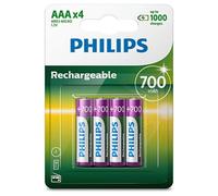 Philips Piles rechargeables LR03 (AAA) NiMH 700 mAh 1,2 V – Pack de 4