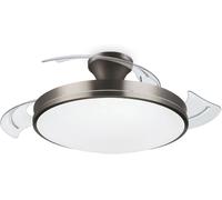 PHILIPS, Plafonnier LED Atlas 28W avec ventilateur 35W, 2700K-4000K-5500K, télécommande incluse, nickel, pour éclairage de plafond, salon et chambre