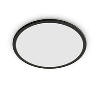 PHILIPS Plafonnier rond à panneau LED SceneSwitch à intensité variable, 3 ambiances différentes, 18W. Idéal pour les salles de bain avec son indice de protection IP44, noir