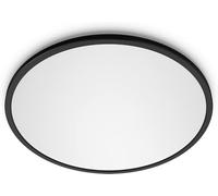 PHILIPS Plafonnier rond à panneau LED SceneSwitch à intensité variable, 3 ambiances différentes, 18W. pour l'éclairage intérieur, le salon et la chambre, noir