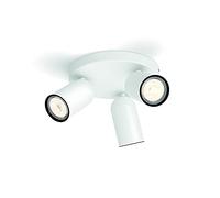 Philips Pongee Assiette/spirale blanche avec 3 spots Culot GU10 Tête réglable